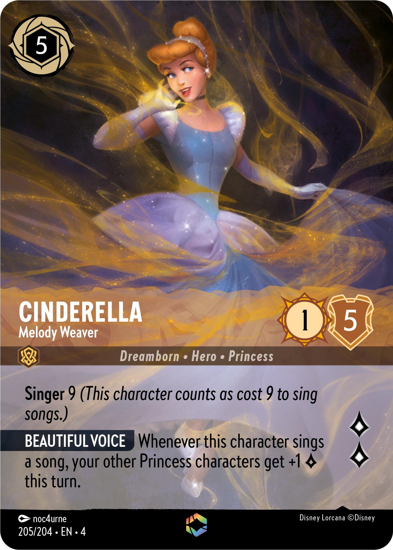 Cinderella - Melody Weaver (Enchanted) (205/204) [Ursula's Return] | Game Master's Emporium (The New GME)