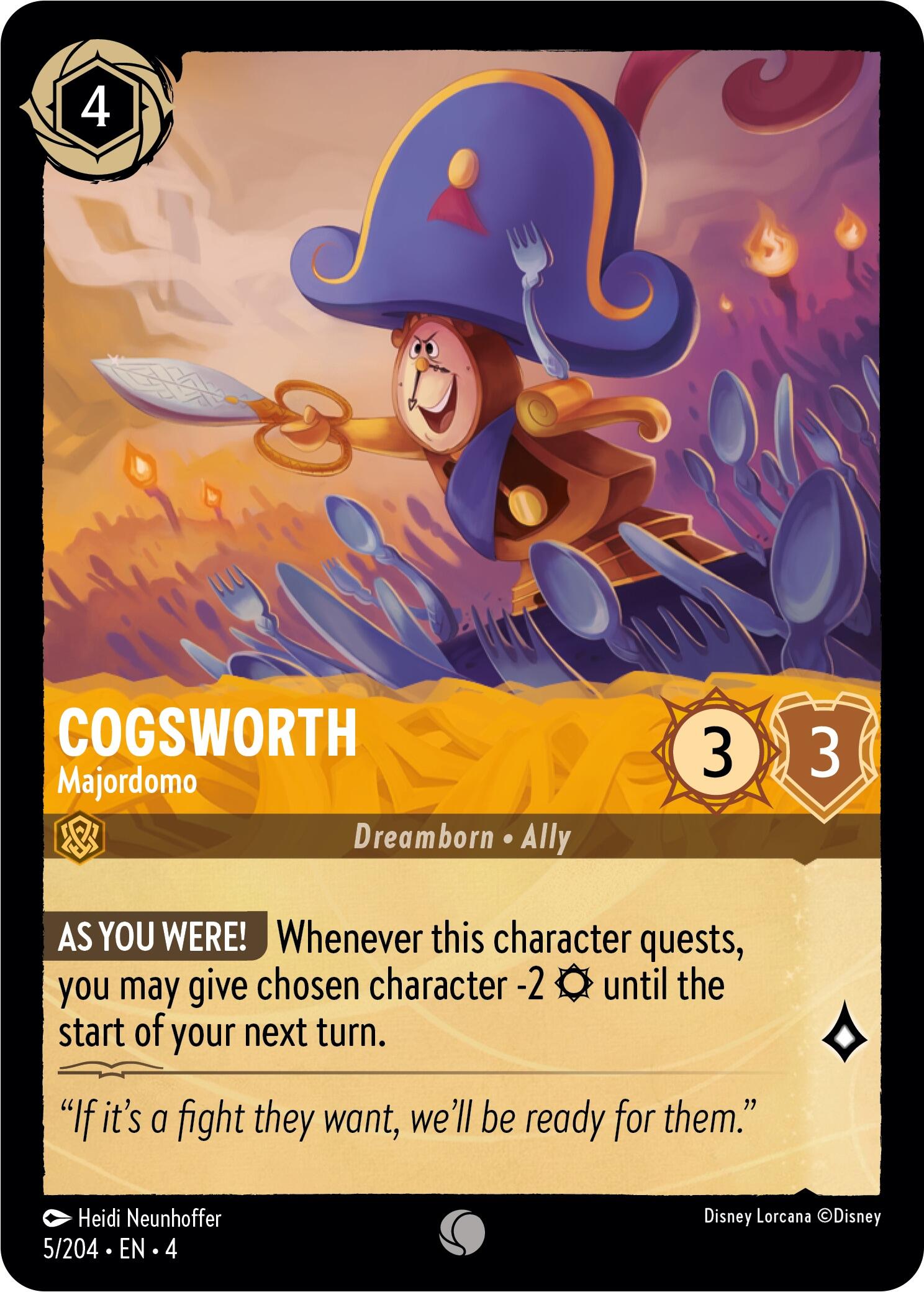 Cogsworth - Majordomo (5/204) [Ursula's Return] | Game Master's Emporium (The New GME)