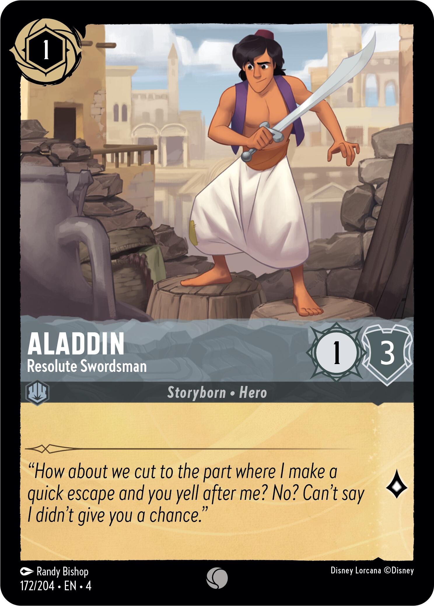 Aladdin - Resolute Swordsman (172/204) [Ursula's Return] | Game Master's Emporium (The New GME)