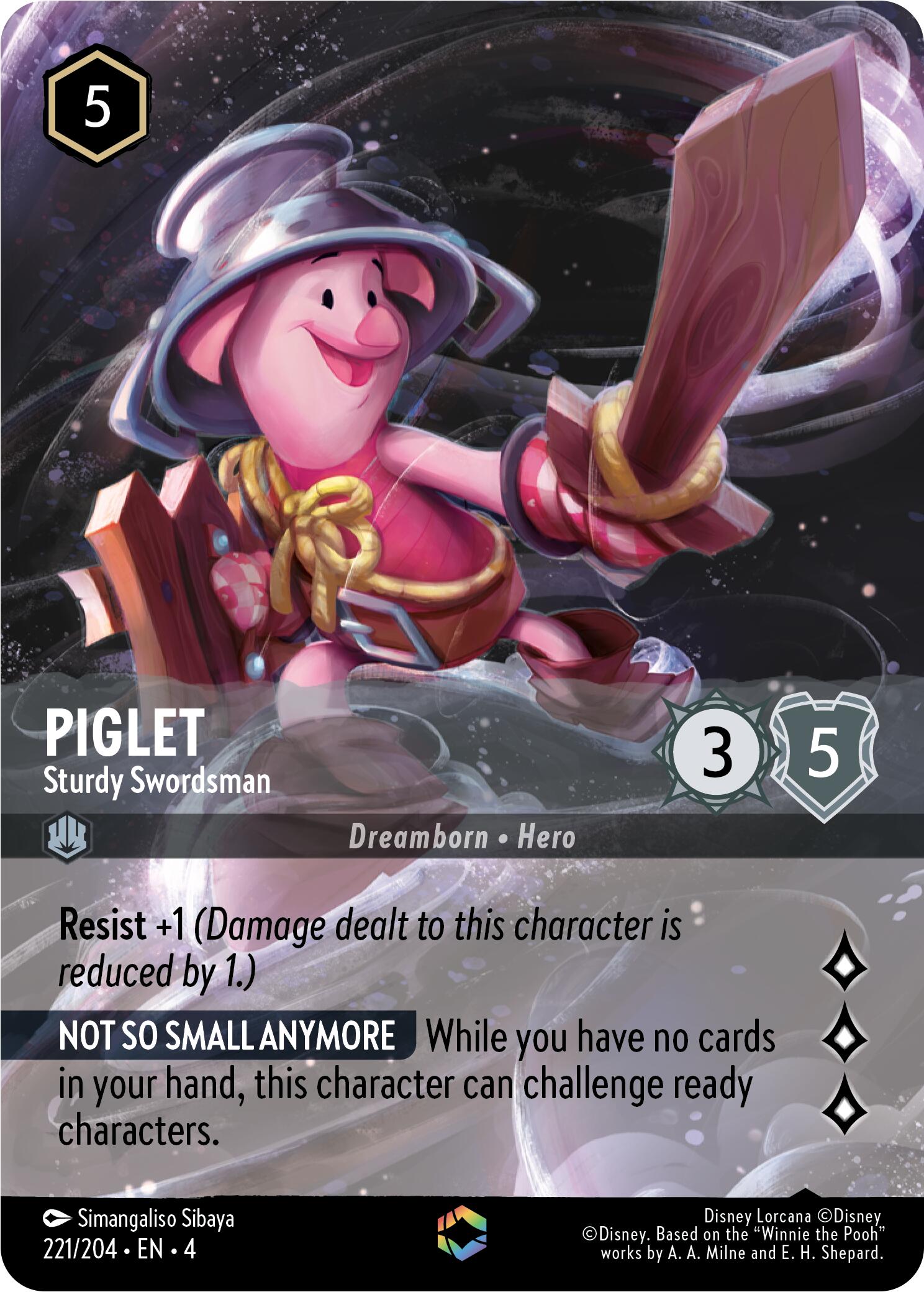 Piglet - Sturdy Swordsman (Enchanted) (221/204) [Ursula's Return] | Game Master's Emporium (The New GME)