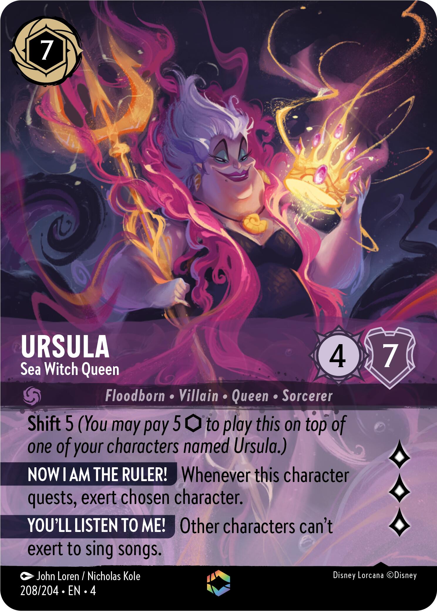 Ursula - Sea Witch Queen (Enchanted) (208/204) [Ursula's Return] | Game Master's Emporium (The New GME)