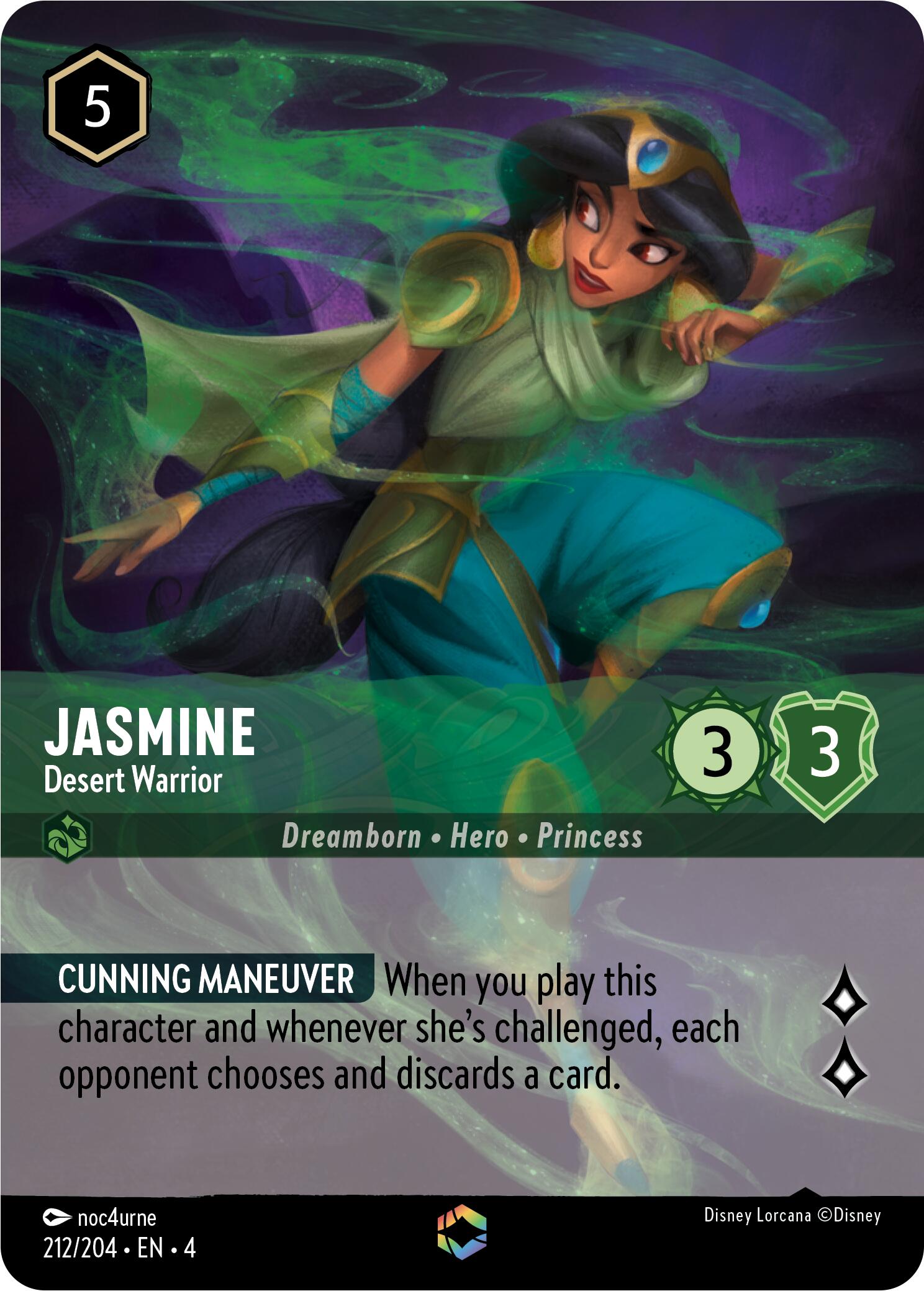 Jasmine - Desert Warrior (Enchanted) (212/204) [Ursula's Return] | Game Master's Emporium (The New GME)