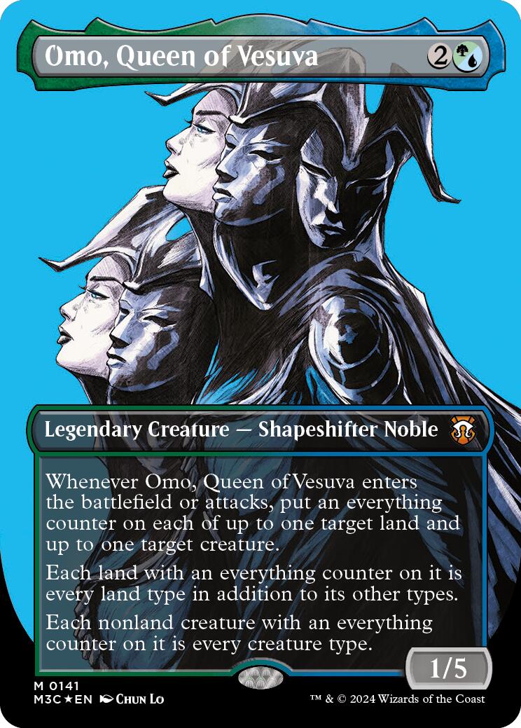 Omo, Queen of Vesuva (Borderless) (Ripple Foil) [Modern Horizons 3 Commander] | Game Master's Emporium (The New GME)