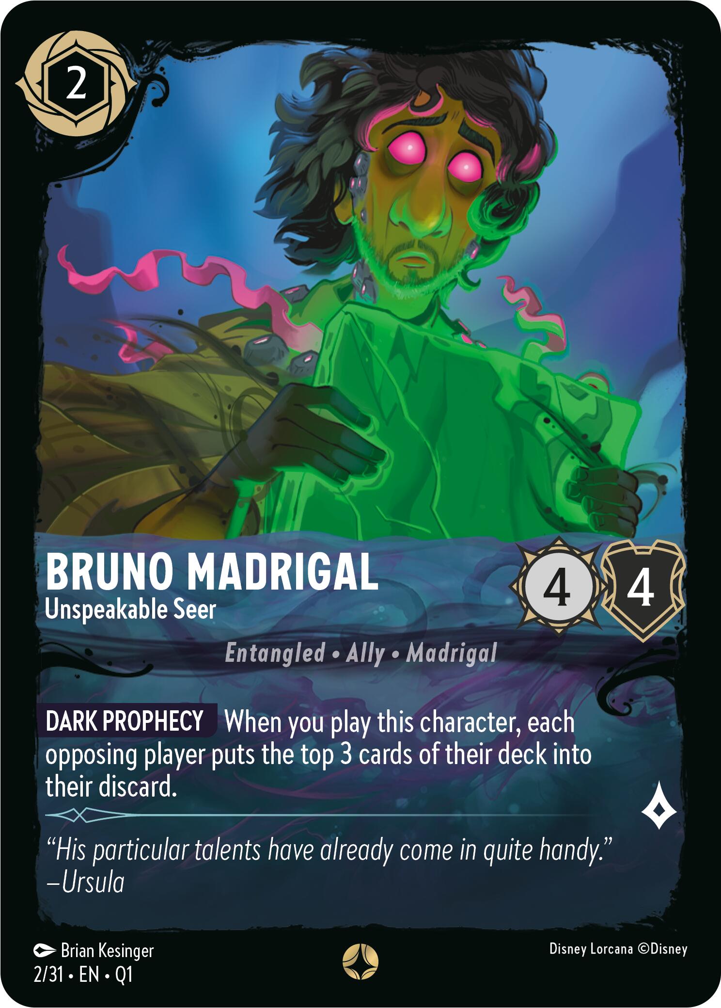 Bruno Madrigal - Unspeakable Seer (2/31) [Illumineer's Quest: Deep Trouble] | Game Master's Emporium (The New GME)
