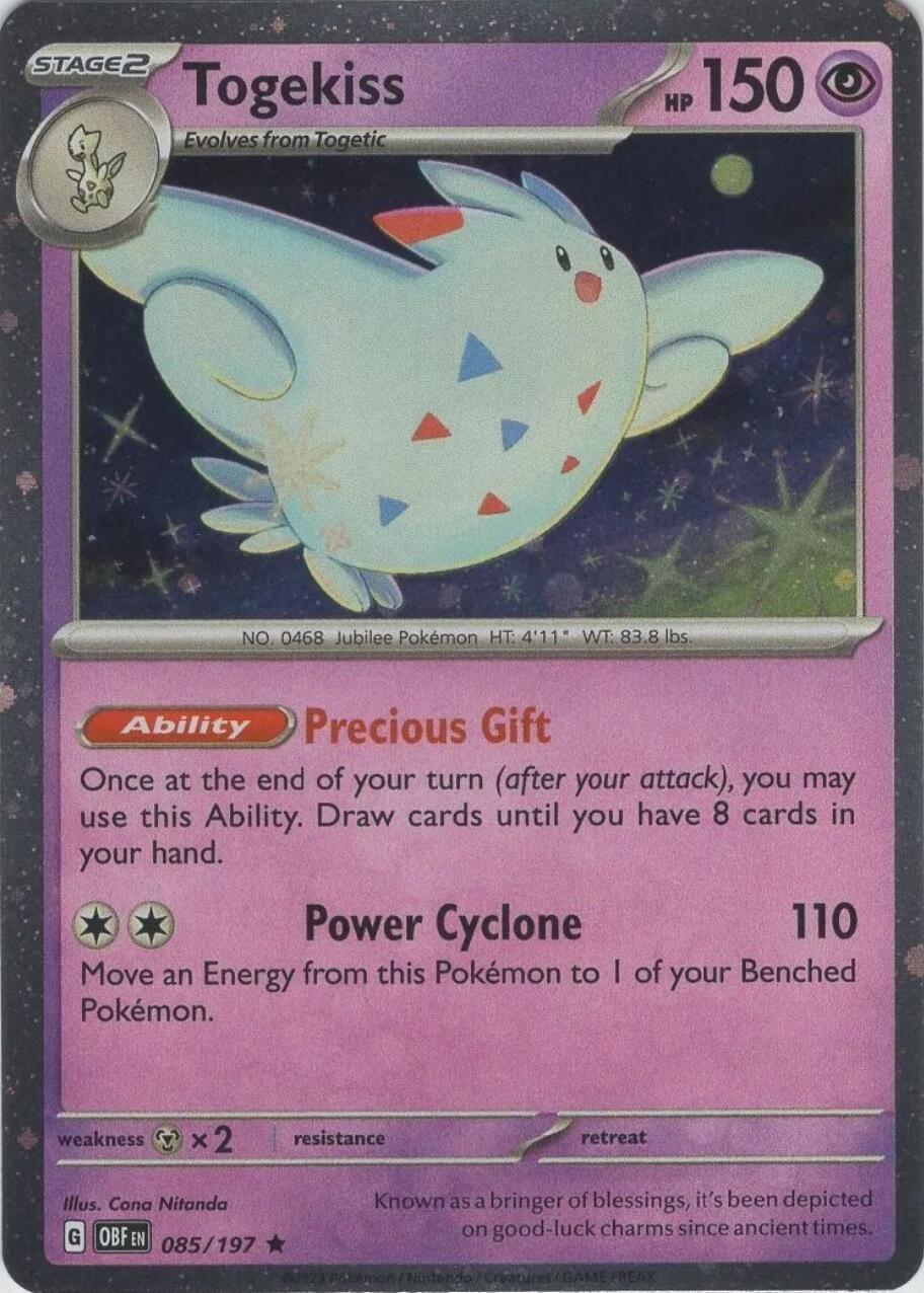 Togekiss (085/197) (Cosmos Holo) [Scarlet & Violet: Obsidian Flames] | Game Master's Emporium (The New GME)