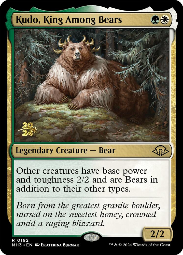 Kudo, King Among Bears [Modern Horizons 3 Prerelease Promos] | Game Master's Emporium (The New GME)