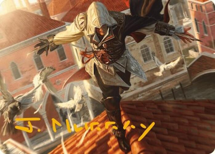 Ezio, Blade of Vengeance Art Card (Gold-Stamped Signature) [Assassin's Creed Art Series] | Game Master's Emporium (The New GME)