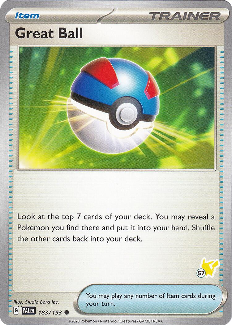 Great Ball (183/193) (Pikachu Stamp #57) [Battle Academy 2024] | Game Master's Emporium (The New GME)