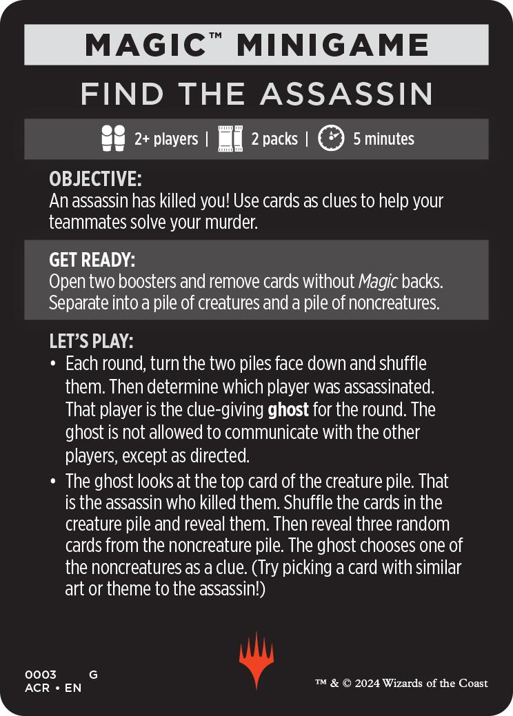 Find The Assassin (Magic Minigame) [Assassin's Creed Minigame] | Game Master's Emporium (The New GME)
