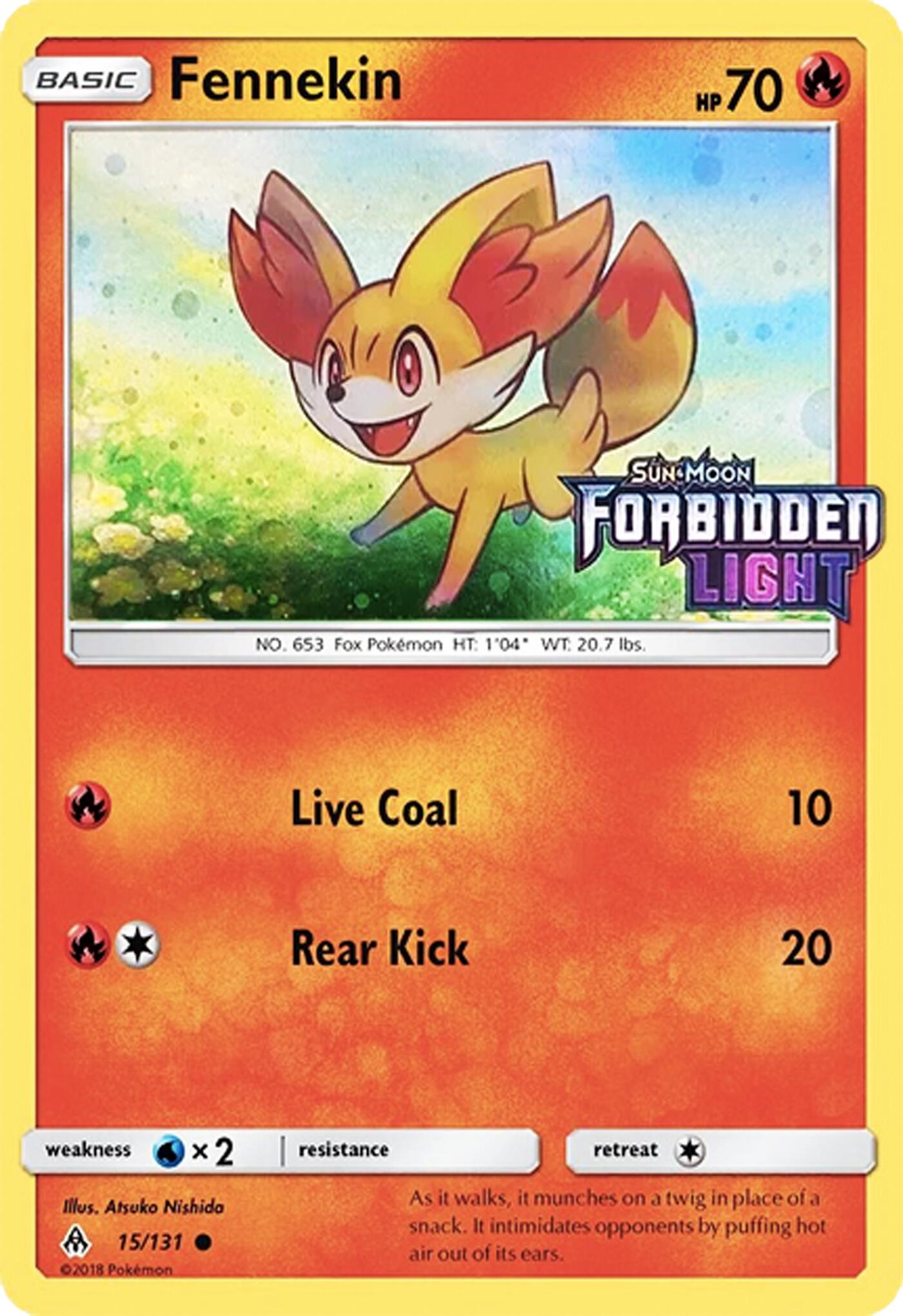 Fennekin (15/131) (Cosmos Holo) (Toys R' Us Promo) [Sun & Moon: Forbidden Light] | Game Master's Emporium (The New GME)