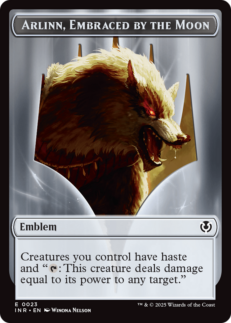 Wolf (0018) // Emblem - Arlinn, Embraces by the Moon Double-Sided Token [Innistrad Remastered Tokens] | Game Master's Emporium (The New GME)