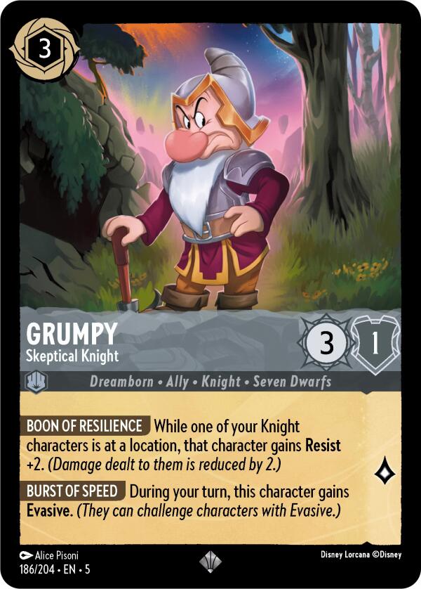 Grumpy - Skeptical Knight (186/204) [Shimmering Skies] | Game Master's Emporium (The New GME)