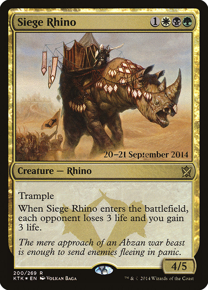 Siege Rhino [Khans of Tarkir Prerelease Promos] | Game Master's Emporium (The New GME)