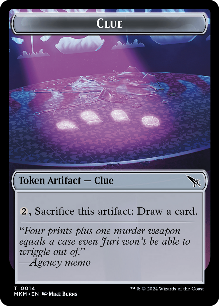 Clue (0014) // A 0041 Double-Sided Token [Murders at Karlov Manor Tokens] | Game Master's Emporium (The New GME)