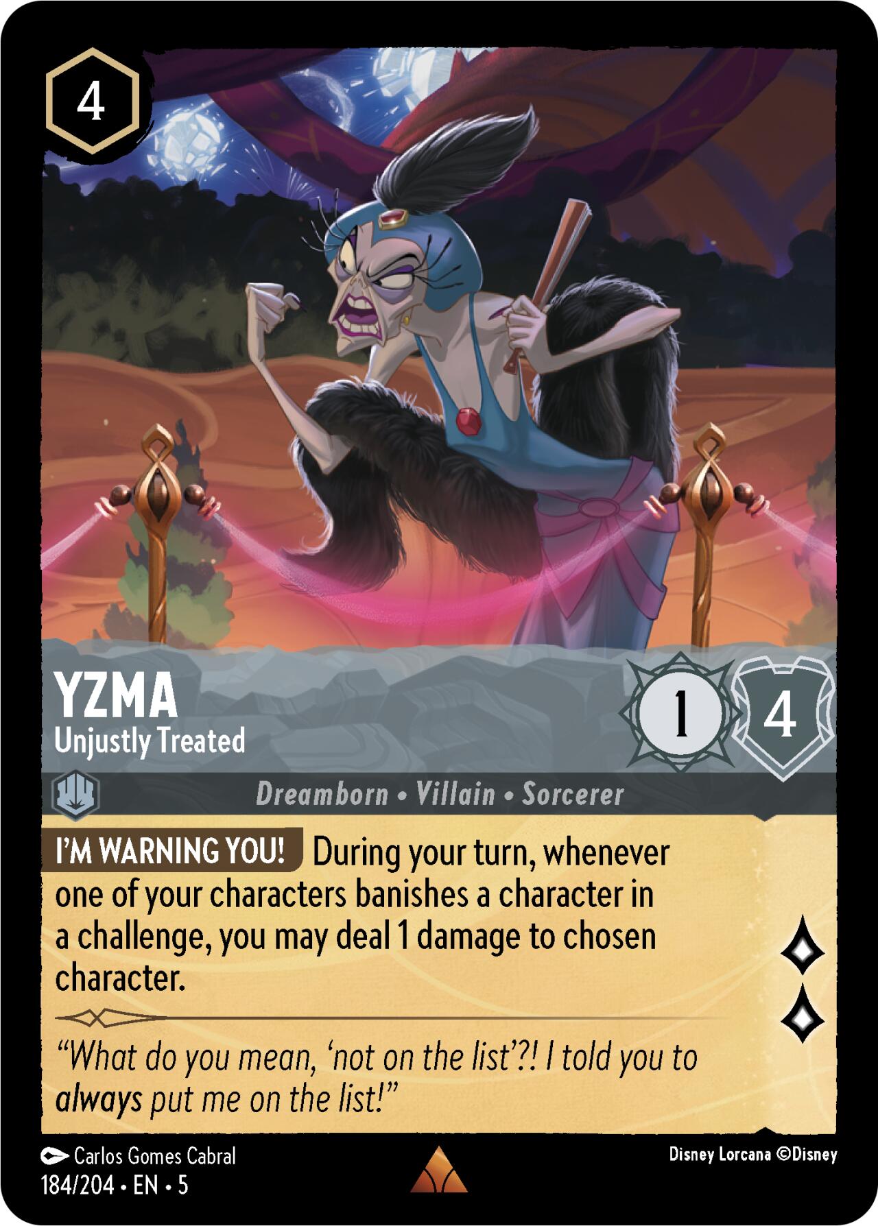 Yzma - Unjustly Treated (184/204) [Shimmering Skies] | Game Master's Emporium (The New GME)