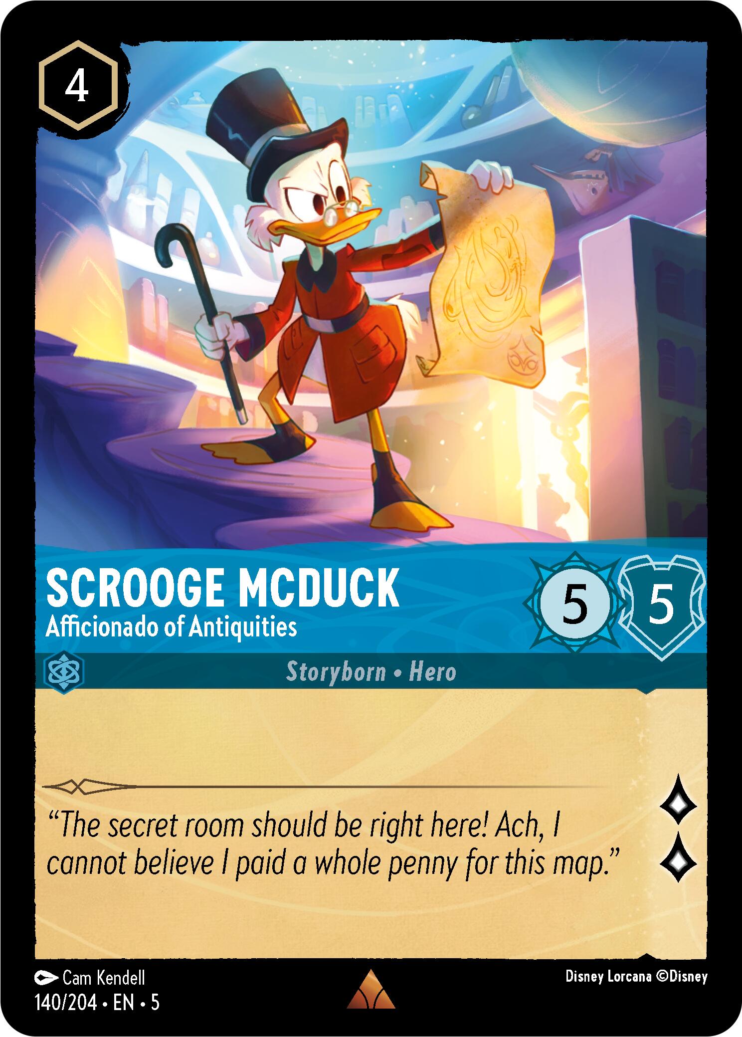Scrooge McDuck - Afficionado of Antiquities (140/204) [Shimmering Skies] | Game Master's Emporium (The New GME)