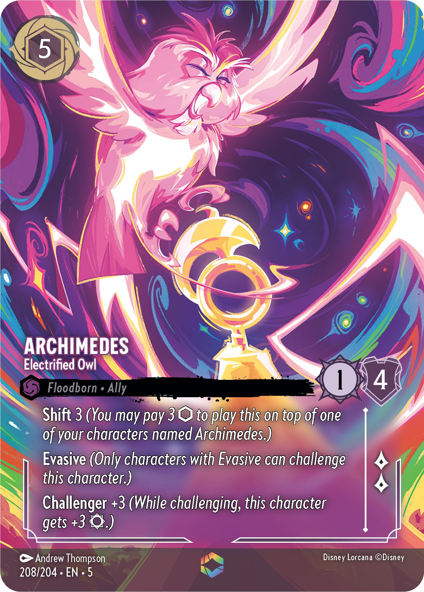Archimedes - Electrified Owl (Enchanted) (208/204) [Shimmering Skies] | Game Master's Emporium (The New GME)