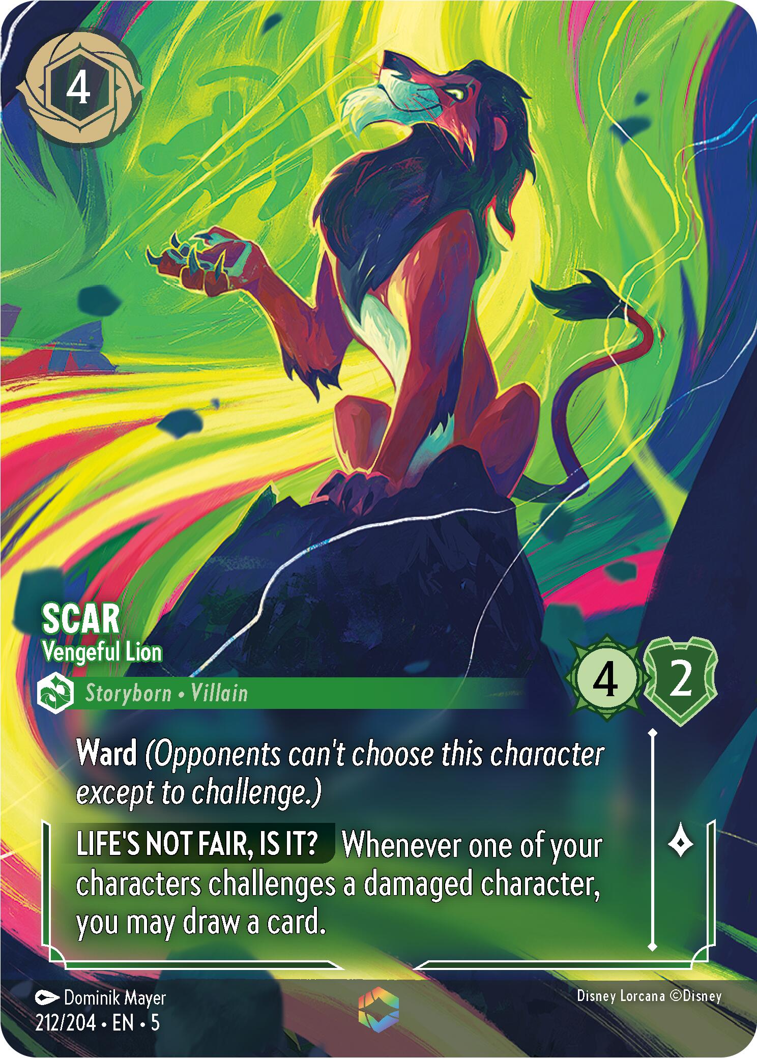 Scar - Vengeful Lion (Enchanted) (212/204) [Shimmering Skies] | Game Master's Emporium (The New GME)