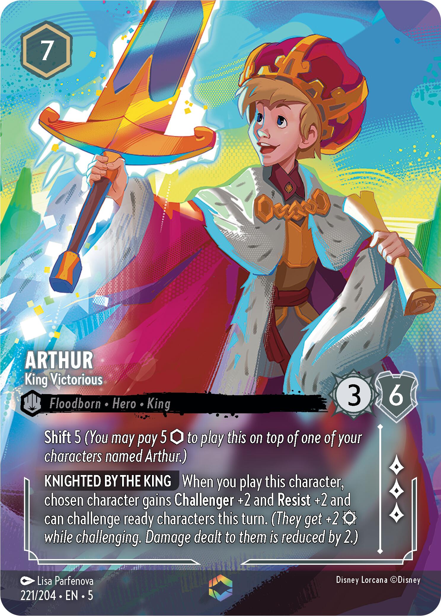 Arthur - King Victorious (Enchanted) (221/204) [Shimmering Skies] | Game Master's Emporium (The New GME)