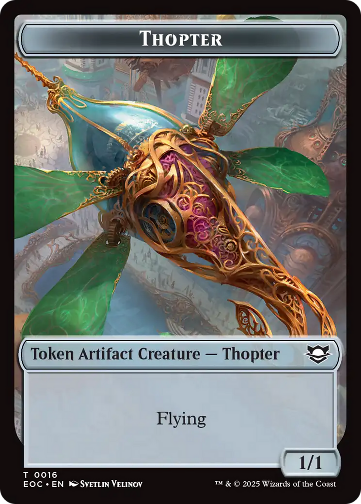 Thopter // Gnome Double-Sided Token [Edge of Eternities Commander Tokens] | Game Master's Emporium (The New GME)