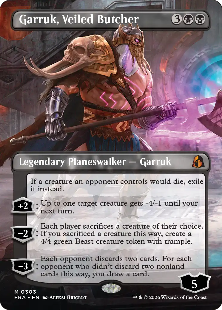 Garruk, Veiled Butcher (Borderless) [Reality Fracture] | Game Master's Emporium (The New GME)