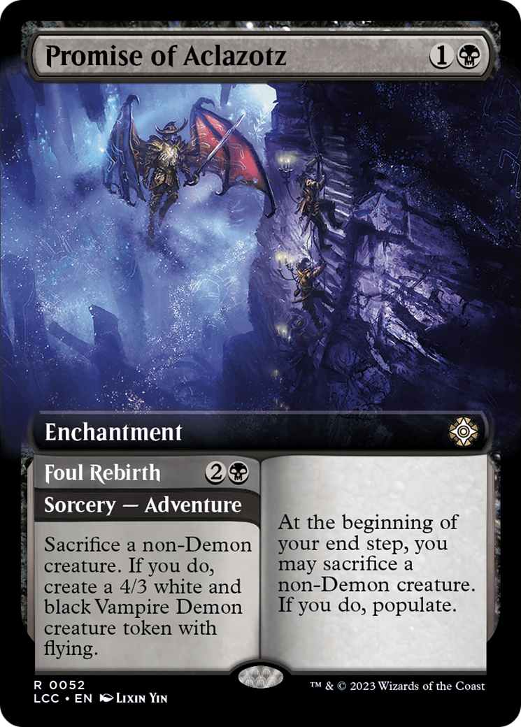 Promise of Aclazotz // Foul Rebirth (Extended Art) [The Lost Caverns of Ixalan Commander] | Game Master's Emporium (The New GME)