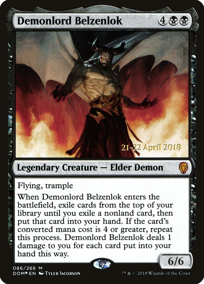 Demonlord Belzenlok [Dominaria Prerelease Promos] | Game Master's Emporium (The New GME)