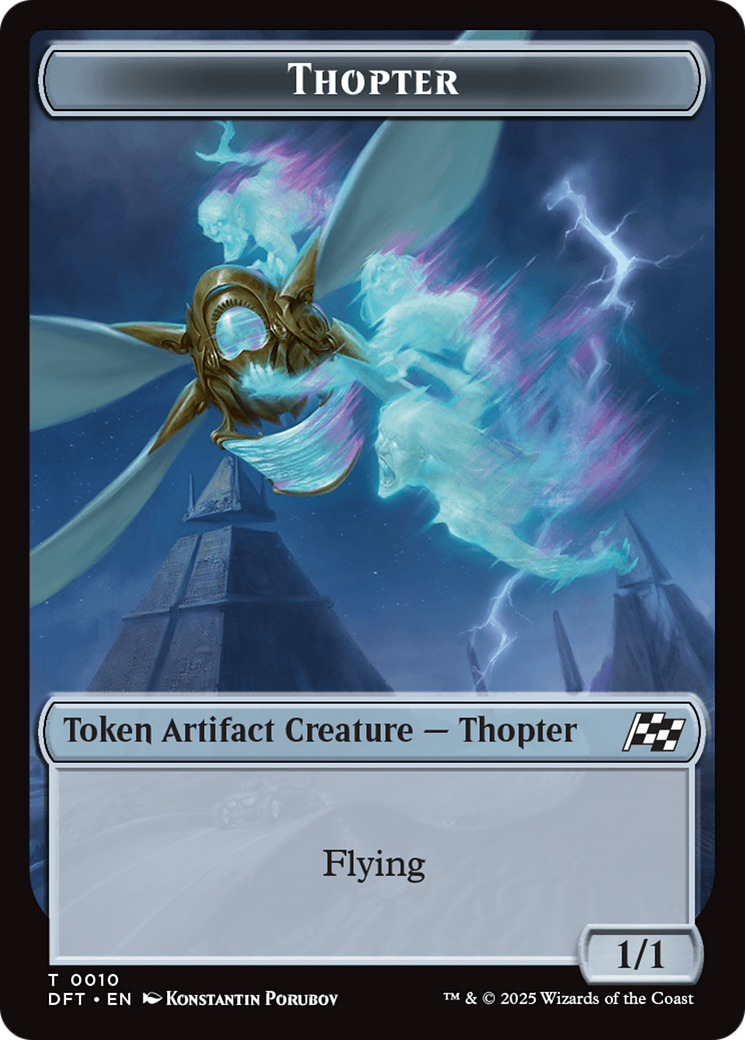 Golem (0014) // Thopter (0010) Double-Sided Token [Aetherdrift Tokens] | Game Master's Emporium (The New GME)