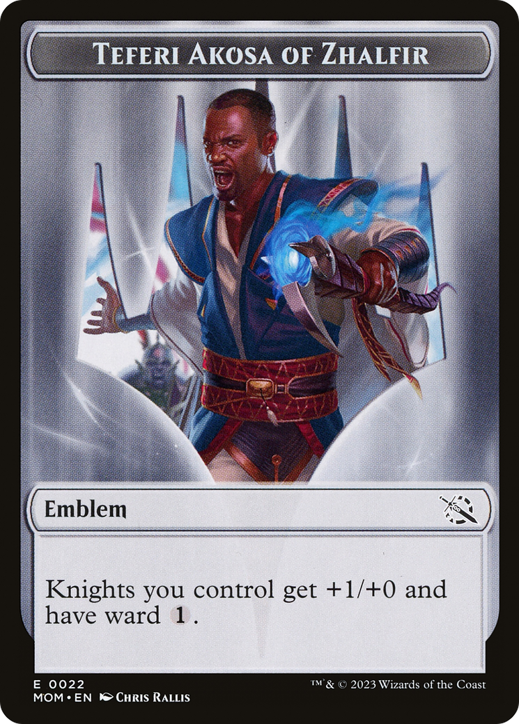 Treasure (21) // Teferi Akosa of Zhalfir Emblem Double-Sided Token [March of the Machine Tokens] | Game Master's Emporium (The New GME)