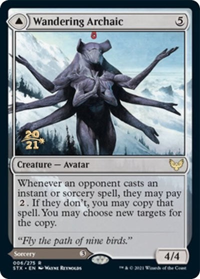 Wandering Archaic // Explore the Vastlands [Strixhaven: School of Mages Prerelease Promos] | Game Master's Emporium (The New GME)