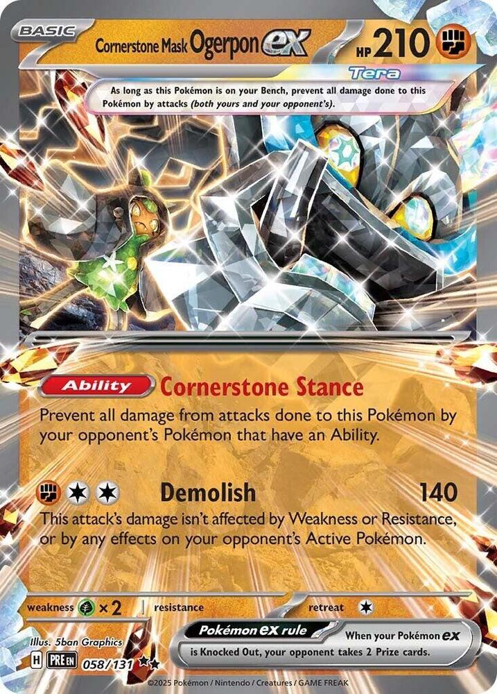 Cornerstone Mask Ogerpon ex (058/131) [Scarlet & Violet: Prismatic Evolutions] | Game Master's Emporium (The New GME)