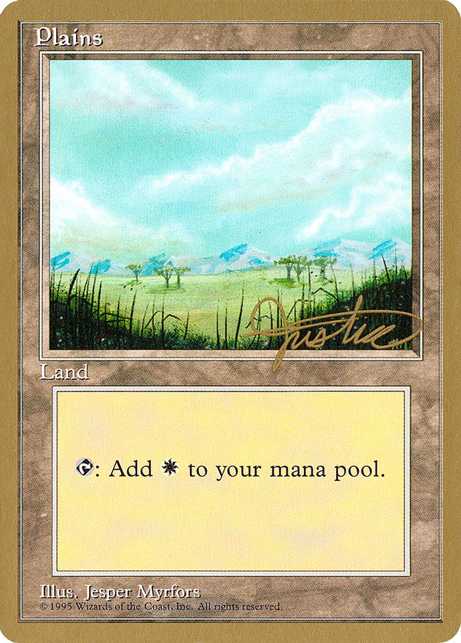 Plains (mj365) (Mark Justice) [Pro Tour Collector Set] | Game Master's Emporium (The New GME)