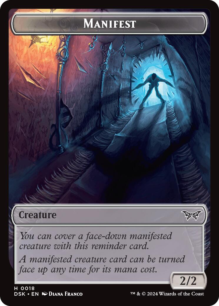 Glimmer // Manifest Double-Sided Token [Duskmourn: House of Horror Tokens] | Game Master's Emporium (The New GME)