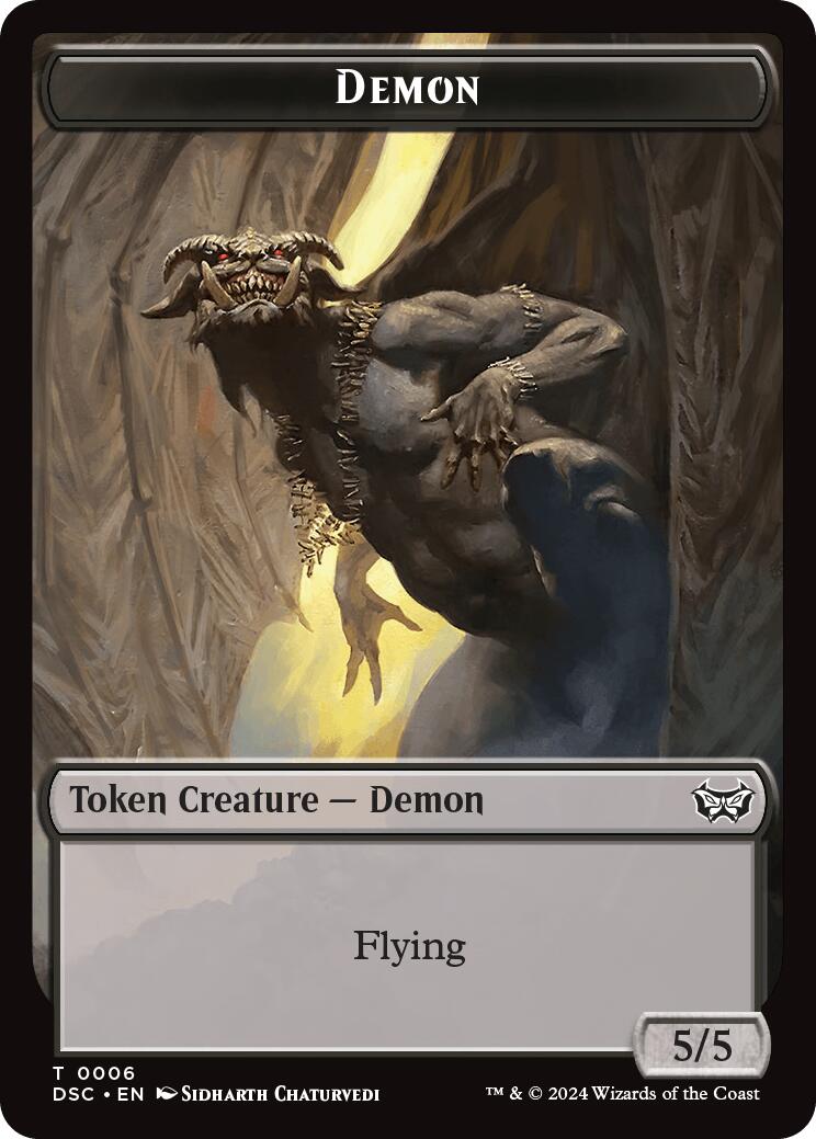 Demon // Bird Double-Sided Token [Duskmourn: House of Horror Commander Tokens] | Game Master's Emporium (The New GME)