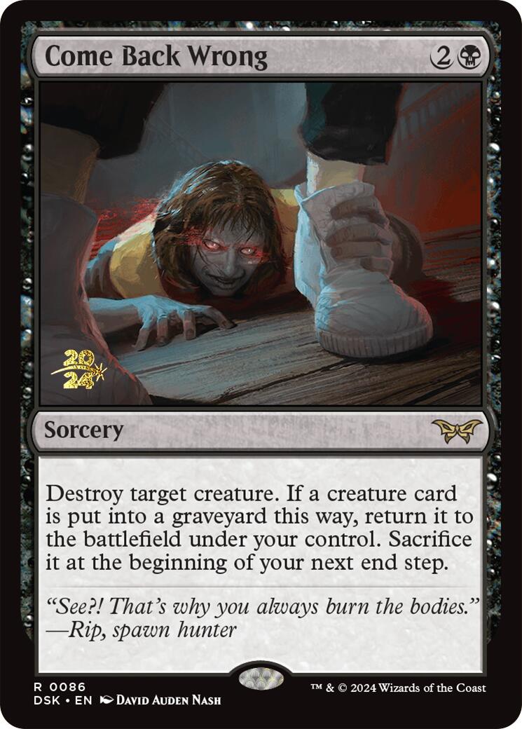 Come Back Wrong (0086) [Duskmourn: House of Horror Prerelease Promos] | Game Master's Emporium (The New GME)