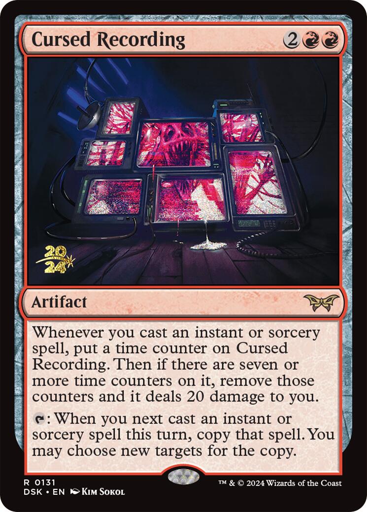 Cursed Recording (0131) [Duskmourn: House of Horror Prerelease Promos] | Game Master's Emporium (The New GME)