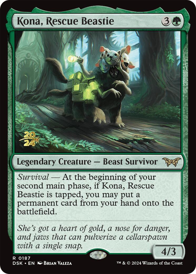 Kona, Rescue Beastie (0187) [Duskmourn: House of Horror Prerelease Promos] | Game Master's Emporium (The New GME)