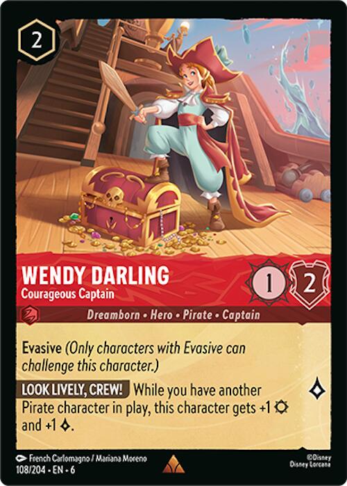 Wendy Darling - Courageous Captain (108/204) [Azurite Sea] | Game Master's Emporium (The New GME)