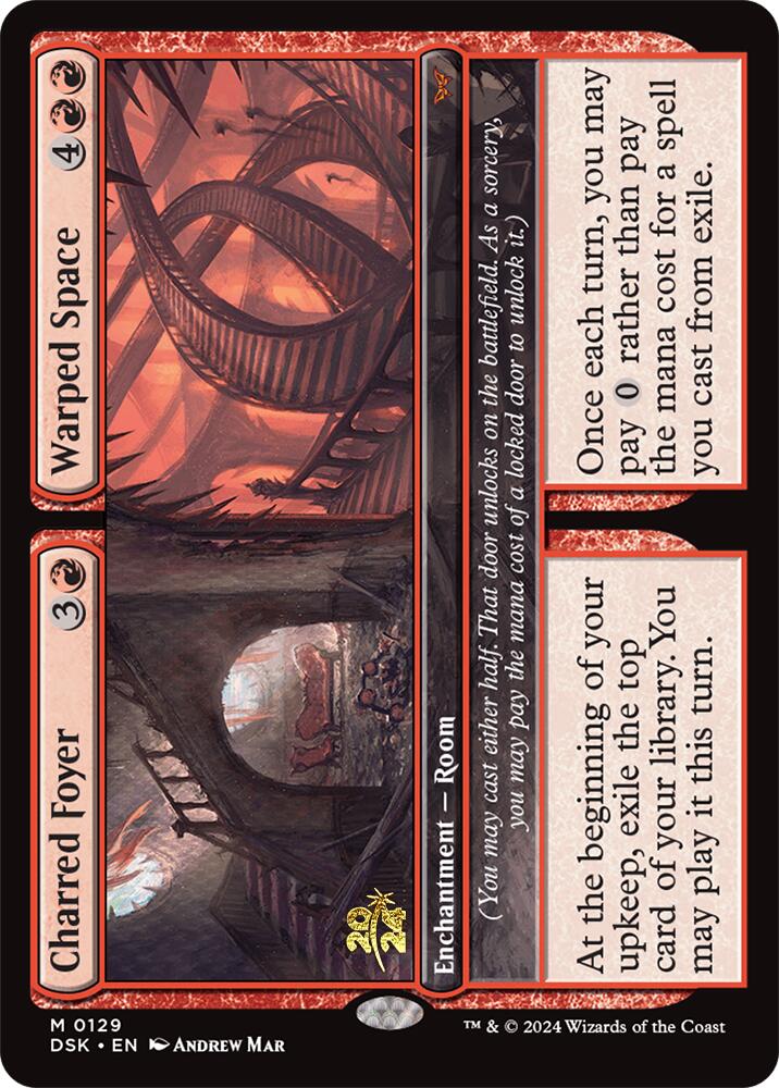 Charred Foyer // Warped Space [Duskmourn: House of Horror Prerelease Promos] | Game Master's Emporium (The New GME)