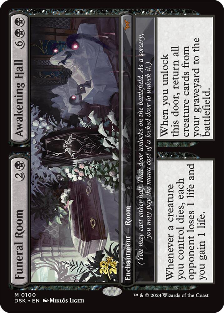 Funeral Room // Awakening Hall [Duskmourn: House of Horror Prerelease Promos] | Game Master's Emporium (The New GME)