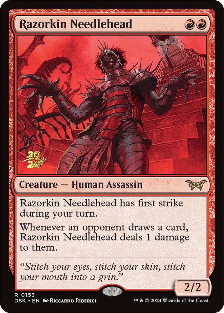 Razorkin Needlehead [Duskmourn: House of Horror Prerelease Promos] | Game Master's Emporium (The New GME)