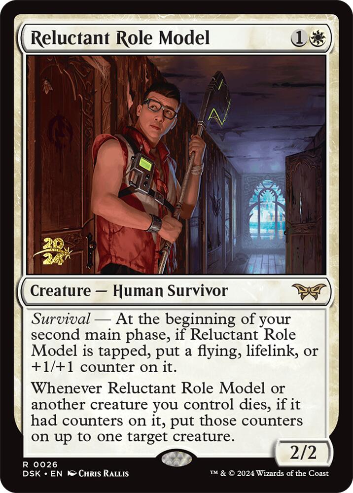 Reluctant Role Model (0026) [Duskmourn: House of Horror Prerelease Promos] | Game Master's Emporium (The New GME)