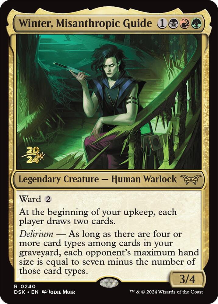 Winter, Misanthropic Guide [Duskmourn: House of Horror Prerelease Promos] | Game Master's Emporium (The New GME)