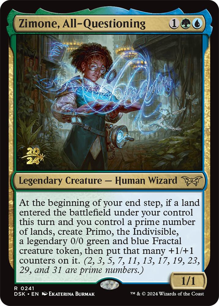 Zimone, All-Questioning [Duskmourn: House of Horror Prerelease Promos] | Game Master's Emporium (The New GME)