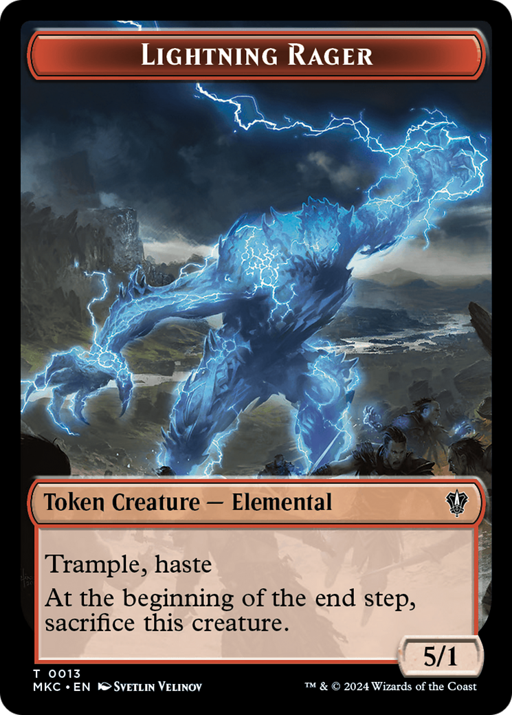 Gold // Lightning Rager Double-Sided Token [Murders at Karlov Manor Commander Tokens] | Game Master's Emporium (The New GME)