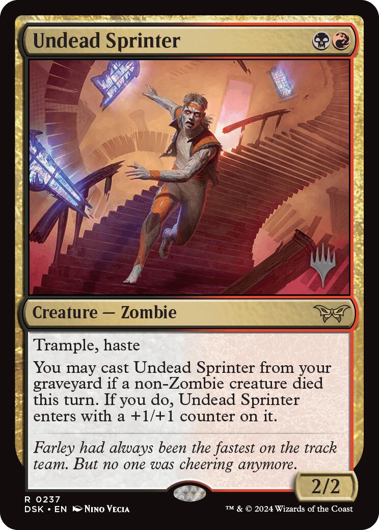 Undead Sprinter (Promo Pack) [Duskmourn: House of Horror Promos] | Game Master's Emporium (The New GME)