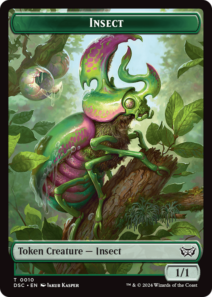 Wurm (0019) // Insect (0010) Double-Sided Token [Duskmourn: House of Horror Commander Tokens] | Game Master's Emporium (The New GME)