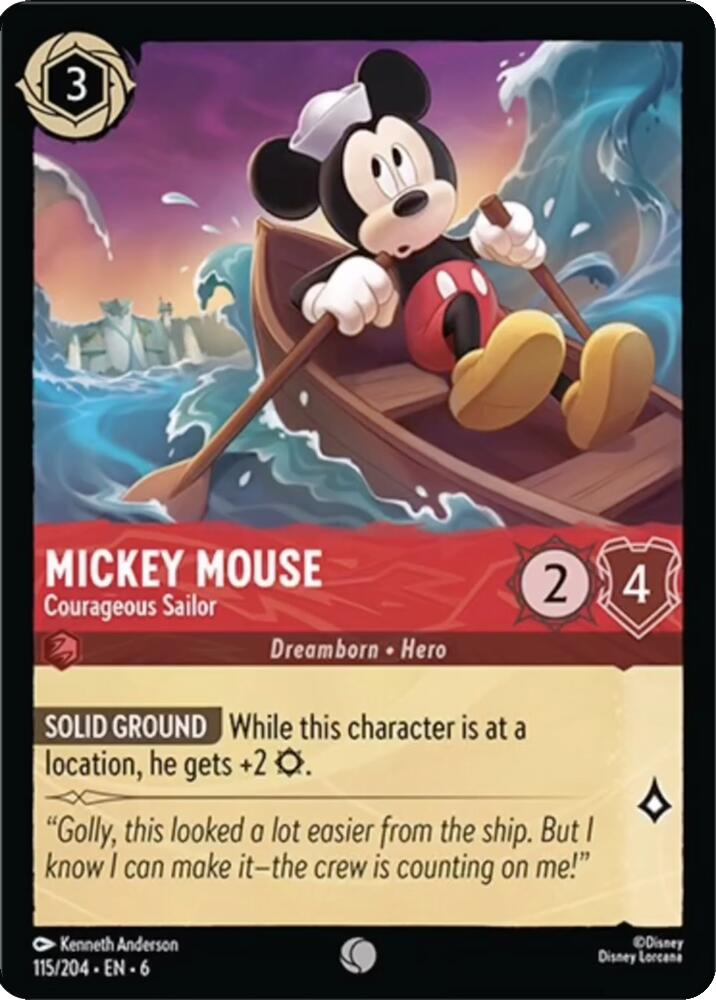 Mickey Mouse - Courageous Sailor (115/204) [Azurite Sea] | Game Master's Emporium (The New GME)