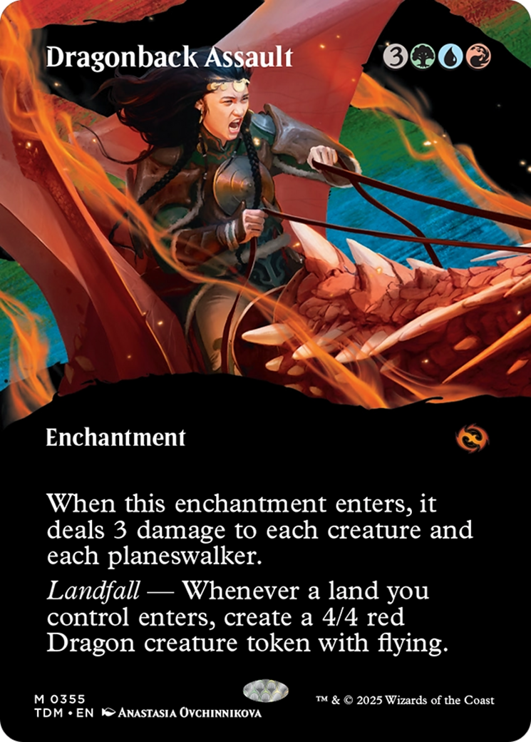 Dragonback Assault (Borderless) [Tarkir: Dragonstorm] | Game Master's Emporium (The New GME)