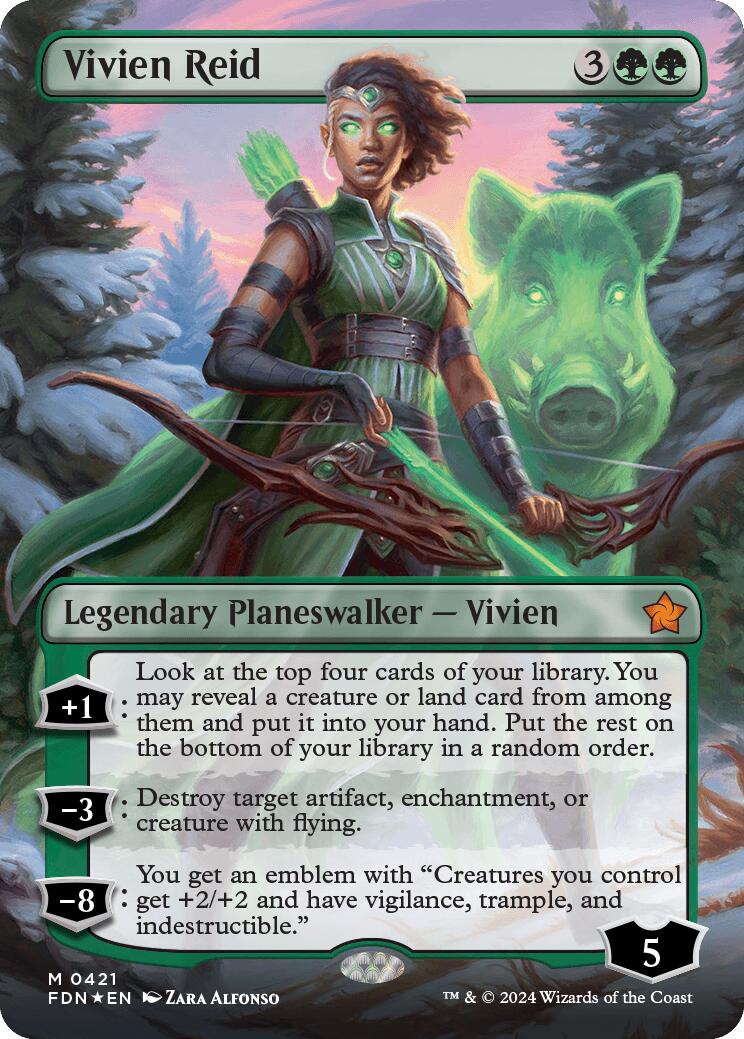 Vivien Reid (Borderless) (Mana Foil) [Foundations] | Game Master's Emporium (The New GME)